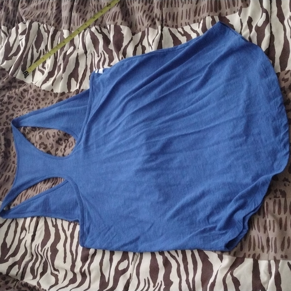 PINK BLUE/W WHITE STRIPED TANK TOP ROYAL BLUE💙WHITE PINK BOLD LETTERS ON FRONT - Picture 5 of 9